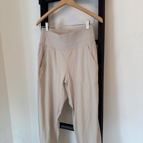 Athleta Venice Jogger Pants Light Beige Zipper Pockets Size S - Picture 4 of 8